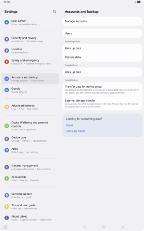 Press Manage accounts.