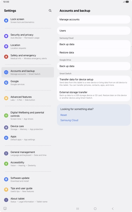 Press Manage accounts.