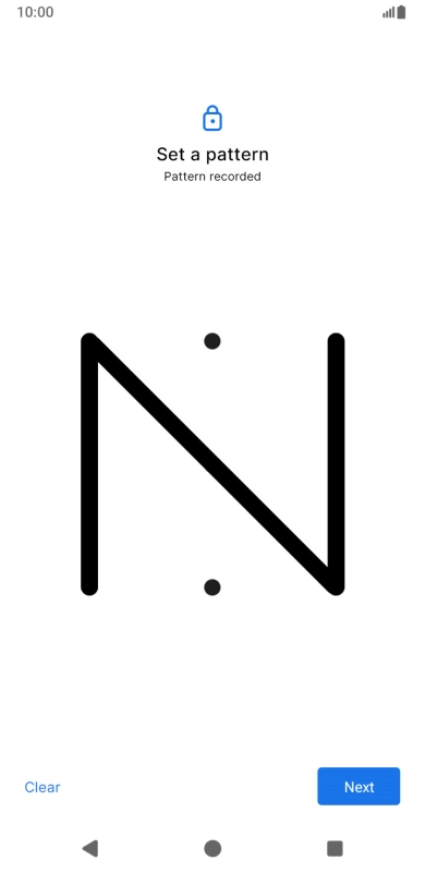 Slide your finger across the screen to connect at least four points and press Next.