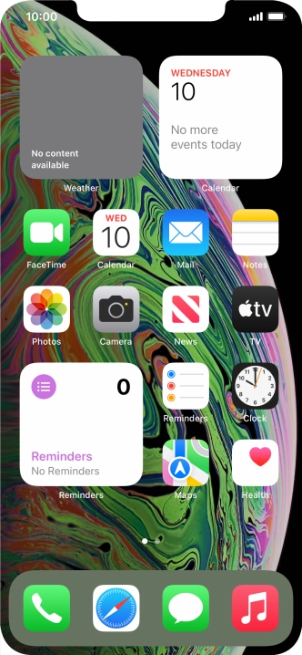 If you're using a Widget Stack: slide up or down on the stack to select the required widget.