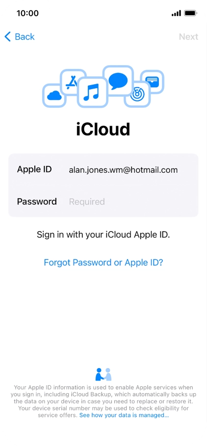 Press the field next to 