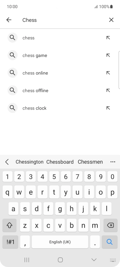 Key in the name or subject of the required app and press the search icon.