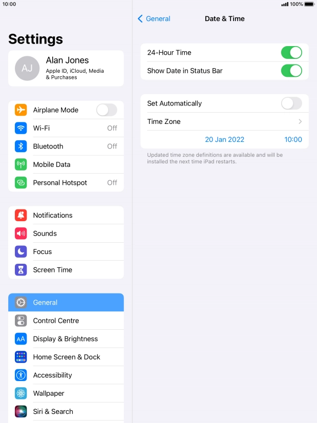 Press the indicator next to 