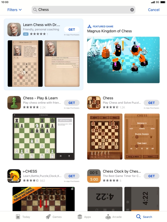 Press the required app.