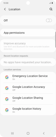 Press the indicator to turn the function on or off.