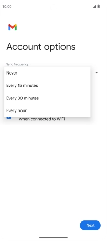 Press the required setting.