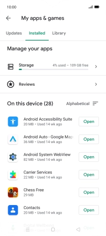 Press the required app.