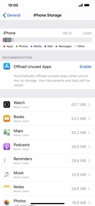 Press the required app.