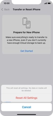 Press Reset All Settings.