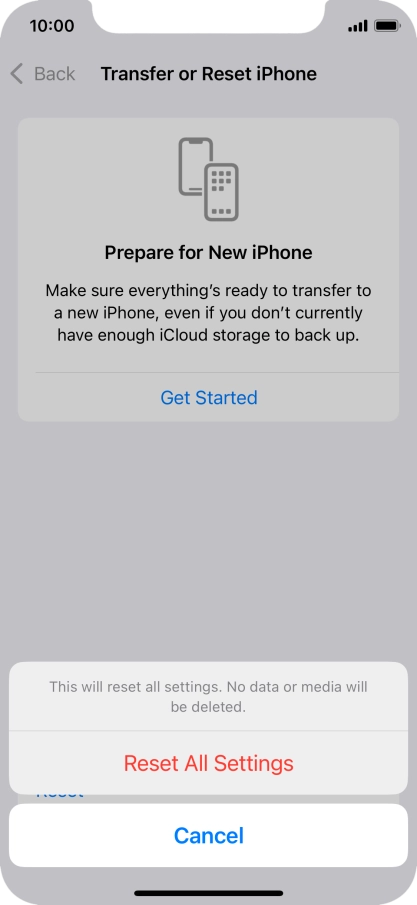 Press Reset All Settings.