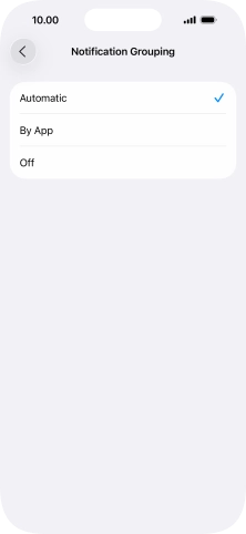 Press the required setting.