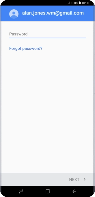 Press Password and key in the password for your Google account.