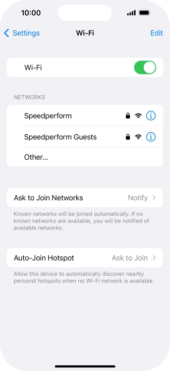 Press the required Wi-Fi network and key in the password for the Wi-Fi network.