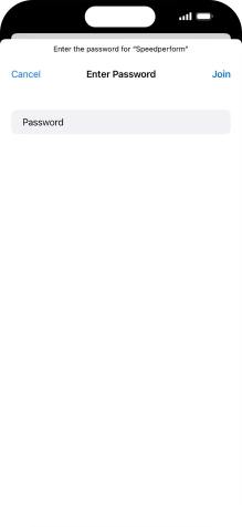 Key in the password for the Wi-Fi network and press Join.