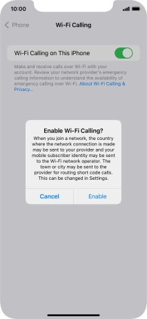 If you turn on the function, press Enable.