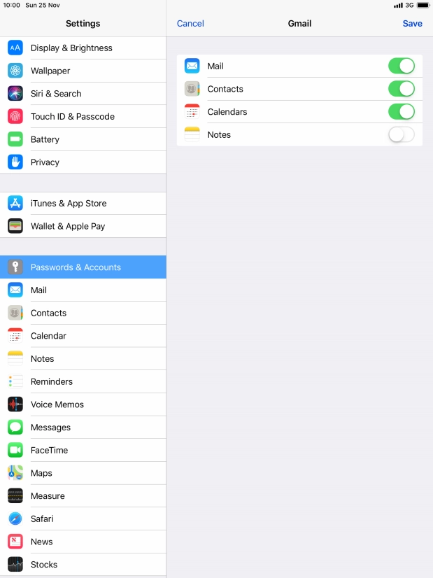 If this screen is displayed, you email account has been recognised and set up automatically. Follow the instructions on the screen to key in more information and finish setting up your tablet.