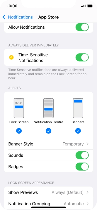 Press the indicator next to 