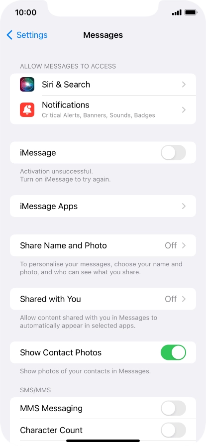 Press the indicator next to 