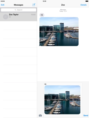 Press Send when you've finished your iMessage.