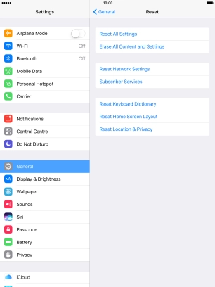 Press Reset All Settings.