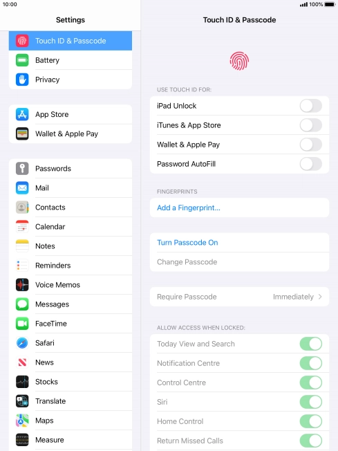Press Add a Fingerprint... and follow the instructions on the screen to add your fingerprint.