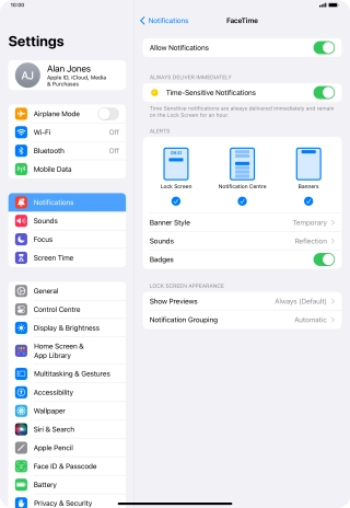 Press the indicator next to 