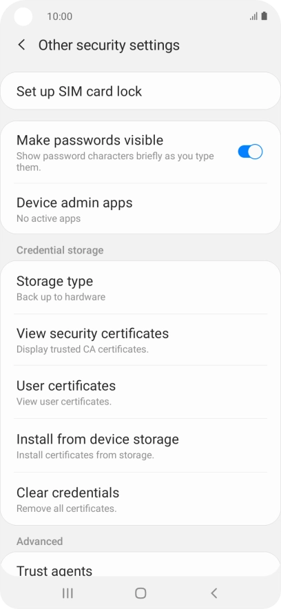 Press Set up SIM card lock.