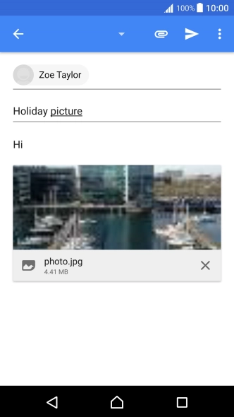 Press the send icon when you've finished your email message.