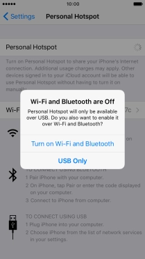 Press Turn on Wi-Fi and Bluetooth.