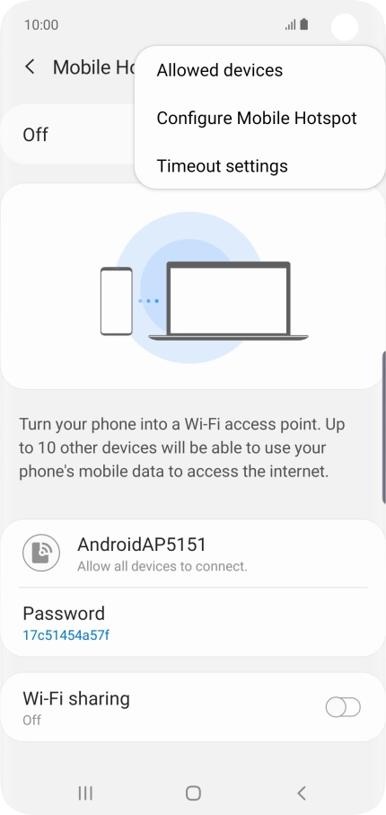 Press Configure Mobile Hotspot.