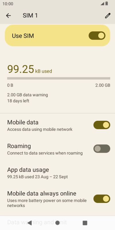 The total data usage is displayed.