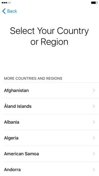 Press the required country or area.