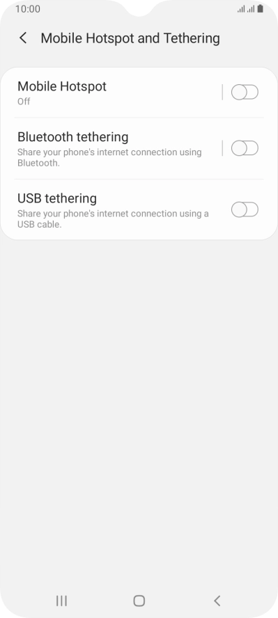 Press Mobile Hotspot.