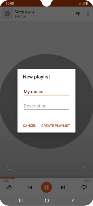Key in a name for the playlist and press CREATE PLAYLIST.