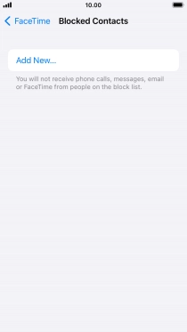 Press Add New... and follow the instructions on the screen to block a contact.