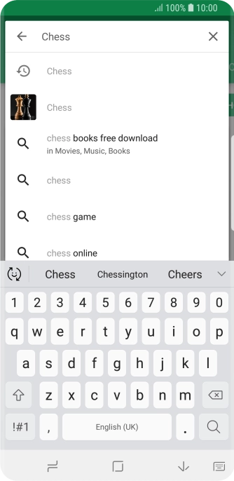 Key in the name or subject of the required app and press the search icon.