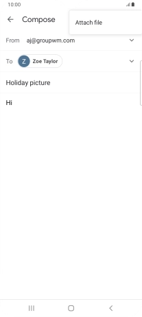 Press Attach file and go to the required folder.