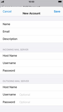 Press Username and key in the username for your email account. Please note that if you're using Vodafone's outgoing server, leave the username field empty.