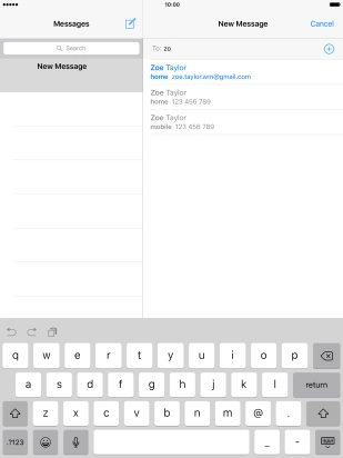 Press the required contact.