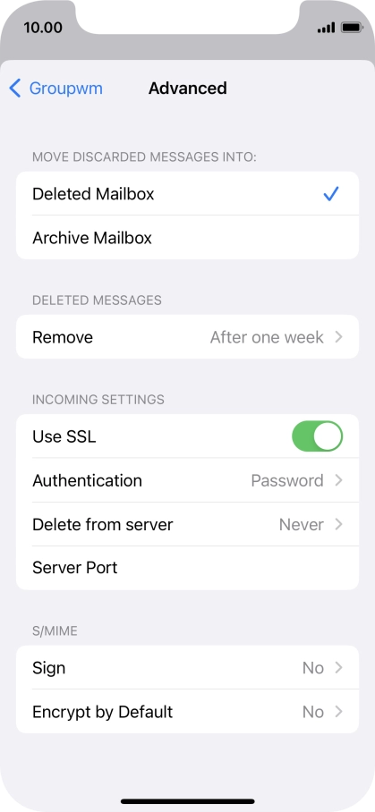 Press the indicator next to 