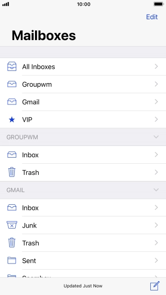 Press the required email account.