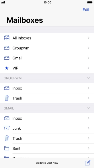 Press the required email account.