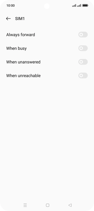Press the indicator next to the required divert type.
