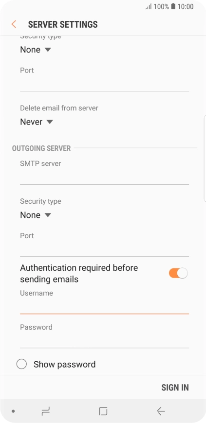 Press the field below 