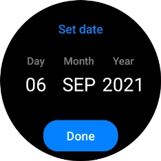 Slide your finger up or down on the screen to set the required date.
