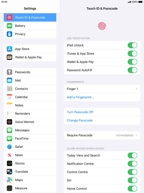 Press the indicator next to 