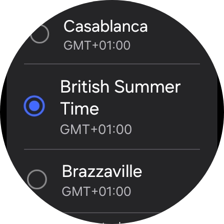Press the required time zone.