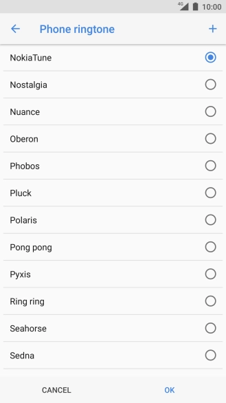 Press the add ring tone icon and go to the required folder.