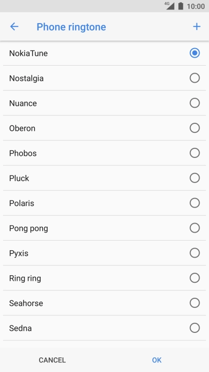 Press the add ring tone icon and go to the required folder.