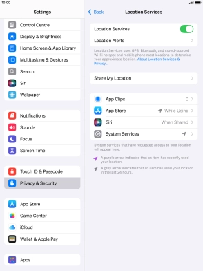 Press the required app.